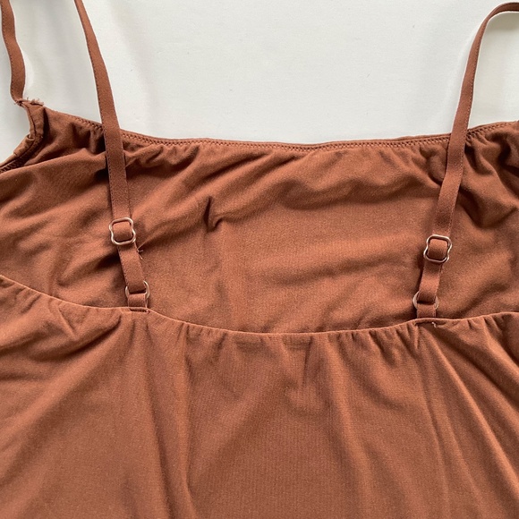 Smoothez By Aerie Sculpting Bodysuit Sz L Mocha Brown Base Layer Thong Shapewear - Picture 7 of 8